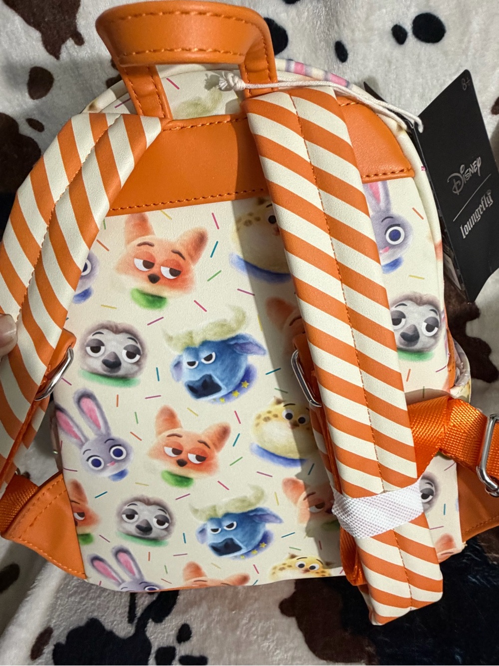 Loungefly Disney Orange & Green Fox Plush Mini Backpack - Picture 6 of 6